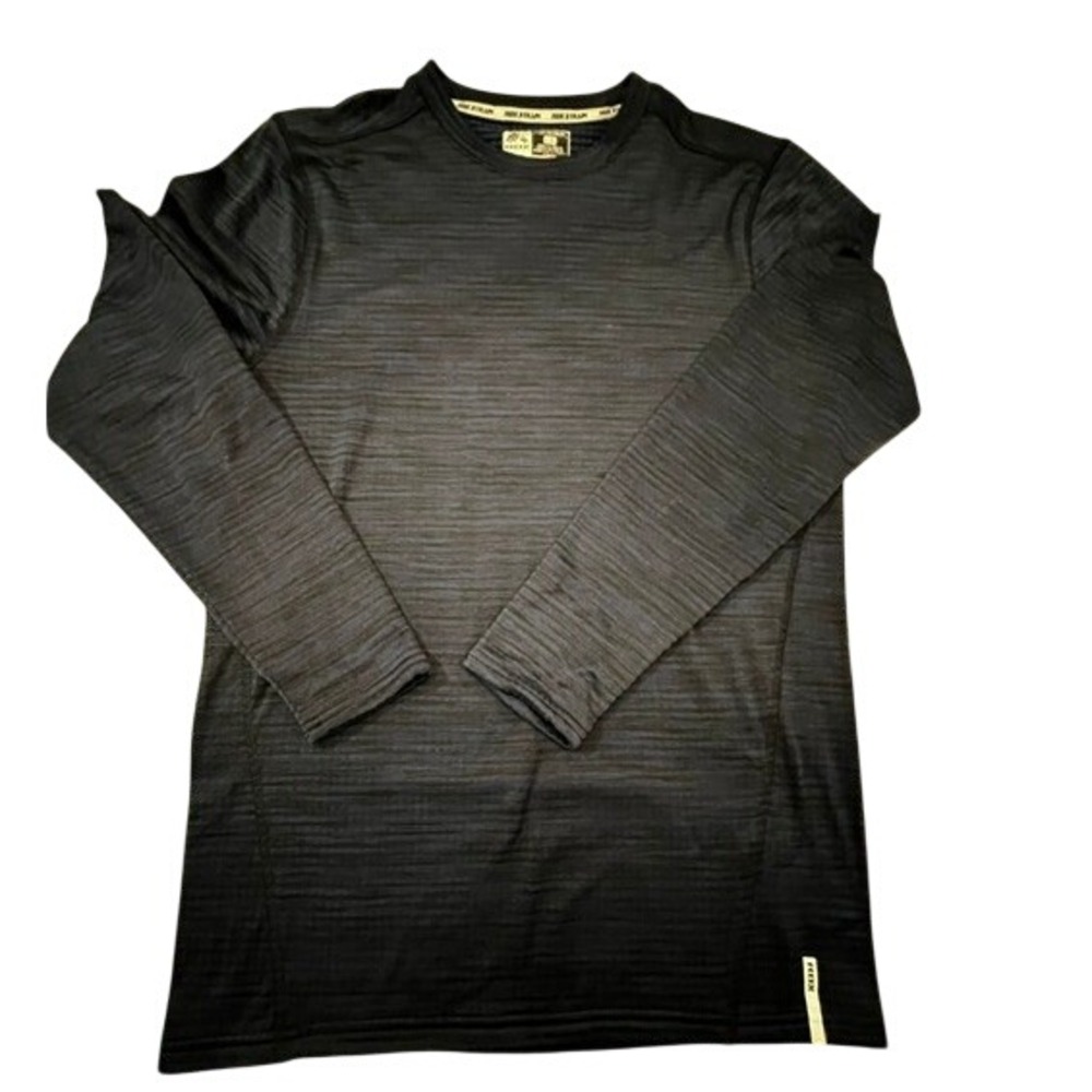RBX X-Train Compression Shirt Men Large Navy Black Space Dye Long Sleeve